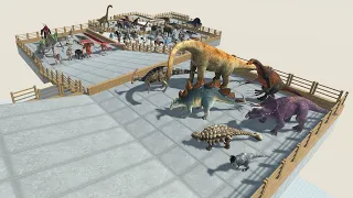 Herbivore Dinosaurs Protector vs Faction Army from ALL UNITS in Sky Animal Revolt Battle Simulator