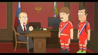 Сборная России по футболу на приеме у Путина