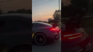 Mercedes Benz AMG GT Blackseries shooting flames