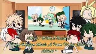 My Hero Academia Reacts to " Baby Bakugou Wrote A Poem For his Mom / Mitsuki " MHA/BNHA Gacha Club