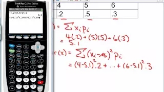 Standard Deviation of a probability distribution