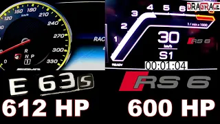 2020 Audi RS6 600 HP vs 2015 Mercedes E63S 612 HP  - Acceleration Sound 0 -100   0 -300 km/h