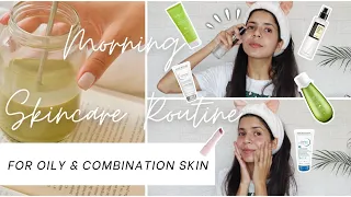 Morning Skincare Routine for Oily / Combination Skin #skincare #morningskincare #oilyskin