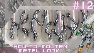 SO EASY Molten metal chrome nails 🛸| What she wanted vs what she got! | Gelx nail art | pressons