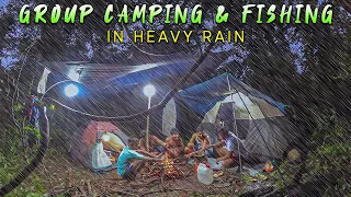 2 DAYS Group Camping & Fishing in Heavy Rain & Thunderstorm, Fishing From JungleRiver#campinginindia