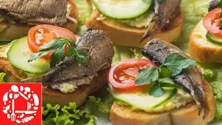 Бутерброды со шпротами для фуршета 👍😋 Просто, Красиво и Вкусно!