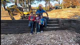 Finishing up the Retaining Wall!!