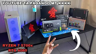 TUNANDO MEU PC LIXO COM O DINHEIRO DO YOUTUBE - RYZEN 7 5700X - RTX 4060 - REALIZEI MEU SONHO!