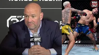 Dana White reacts to Charles Oliveira TKO win over Beneil Dariush at UFC 289