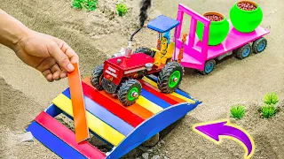 Diy mini tractor build a rainbow bridge science project | Agricultural harvest truck | @Sunfarming
