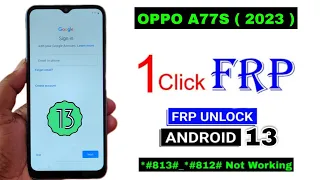 OPPO A77S Frp Bypass Android 13 | New Trick 2023 | Oppo A77s Gmail Account Lock Remove | Without Pc