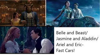 Belle and Beast/ Jasmine and Aladdin/ Ariel and Eric- Fast Cars