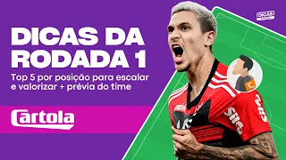 CARTOLA 2024 | DICAS CARTOLA RODADA 1 | TOP 5 E PRÉVIA DO TIME