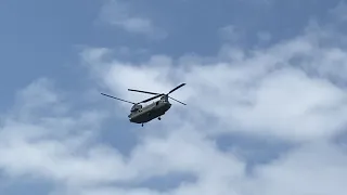 CH-47F Chinook flying overhead on the Sunshine Coast!