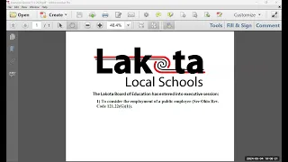 May 4, 2024: Lakota Board of Education Special Meeting