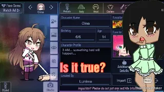 is the gina glitch in gacha club true?