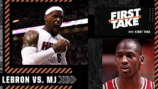 Stephen A. says that LeBron James' competition was SOFTER than Michael Jordan's | First Take