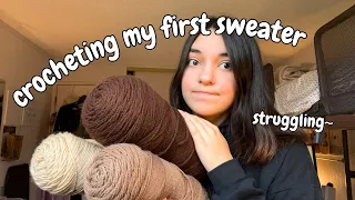 the process of crocheting my first sweater!