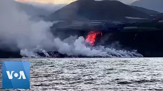 La Palma Volcano Lava Reaches the Ocean