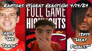 WE TRASH! RAPTORS at HEAT | FULL GAME HIGHLIGHTS | April 14, 2024 | REACTION