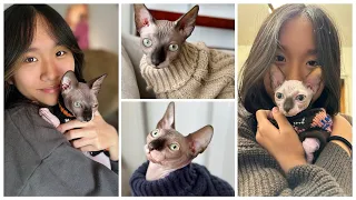 Janet and Kate adopted a hairless Cat! Part 2