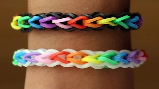 Rainbow Loom English - DOUBLE CROSS SINGLE - Loom Bands, easy, how to, DIY