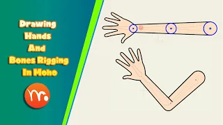 Drawing hands and bones rigging in moho | Rigged Animation