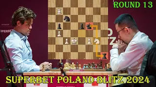 COMPETITIVE!! Magnus Carlsen vs Wei Yi || Superbet Poland Blitz 2024 - R13