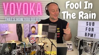 Drum Teacher Reaction & Analysis: Led Zeppelin - Fool in the Rain / Drum Covered by YOYOKA