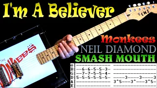 I'm A Believer Guitar Chords Lesson & Tab Tutorial by Monkees / Neil Diamond / Smash Mouth