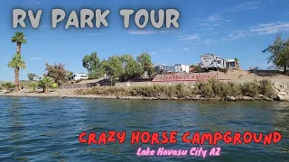 TONS of WATERFRONT RV SITES!!!! Crazy Horse Campground Park Tour #waterfront #havasu #crazyhorse