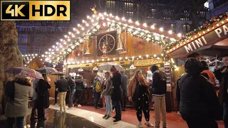 A London Evening Walk in the Pouring Rain through Soho, China Town and Leicester Square | 4K HDR