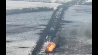 На Донеччині ЗСУ вщент знищили колону рашистської бронетехніки