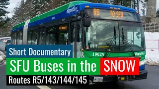 [HD] Buses at SFU Burnaby Campus in the SNOW (& Testing the IPHONE 14)