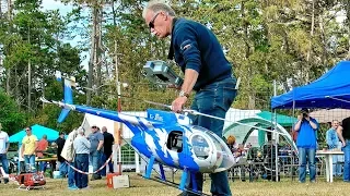 BIG RC HUGHES-500 ELECTRIC SCALE MODEL HELICOPTER FLIGHT DEMONSTRATION