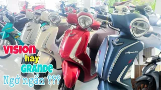 Nên Mua Xe Tay Ga Honda Hay Yamaha | So Sánh Vision Và Grande Khi Lệch 2 Phân Khúc ? | Quang Ya