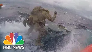 Watch: U.S. Coast Guard Crew Leaps Onto Drug Smuggling Vessel | NBC News