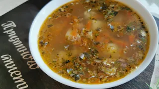 Суп из рыбной консервы с рисом за 20 минут - быстро и сытно