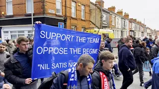 Everton fans protest ahead of Arsenal game