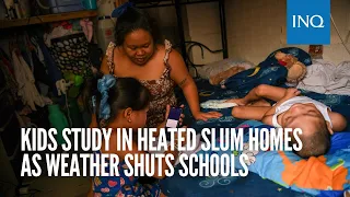 Kids study in heated slum homes as weather shuts schools