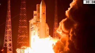 Ariane 5 VA241 Liftoff With SES 14 And Al Yah 3 Communications Satellites
