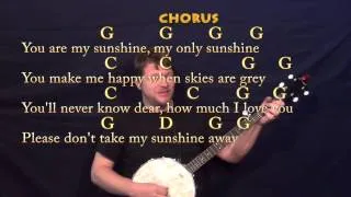 You Are My Sunshine - Banjo Cover Lesson with Chords, Lyrics