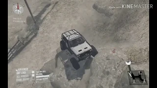 Spintires mudrunner rock crawling and some fun with XJ's version.