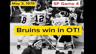JEAN RATELLE scores winning goal in overtime KEN DRYDEN May 3, 1979 Stanley Cup playoffs coverage
