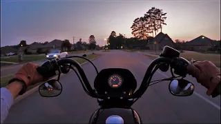 Sunset Ride | Harley Davidson Sportster Iron 1200 (Pure Engine Sound)