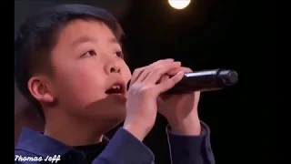 Jeffrey Li Boy 13-Year-Old Get A Dog From Simon With 'You Raise Me Up'  America's Got Talent 2018