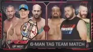 WWE Cesaro, John Cena & Randy Orton vs Kevin Owens, Rusev & Sheamus 6 Man Tag - RAW July 20 2015