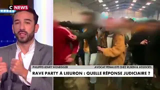 Me Honegger sur CNews - Les fêtards de la rave party de Lieuron mise en danger de la vie d'autrui