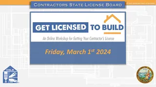 Get Licensed to Build Workshop #46