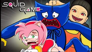 Squid Game (오징어 게임) vs Sonic, Poppy Playtime, Amy, Shadow Trying Honeycomb Candy Shape Challenge #52